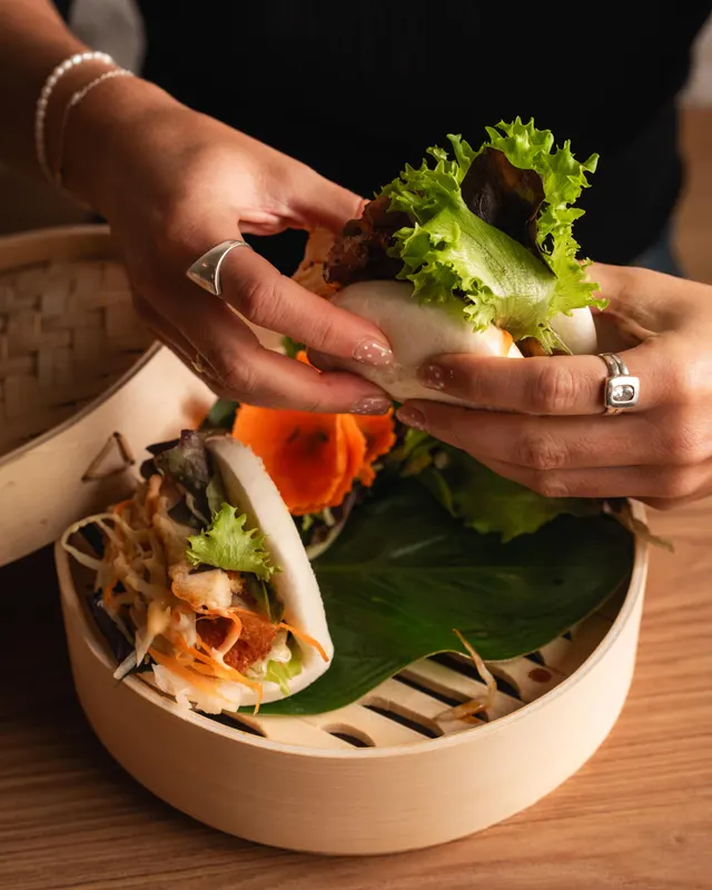 Grilled pork bun